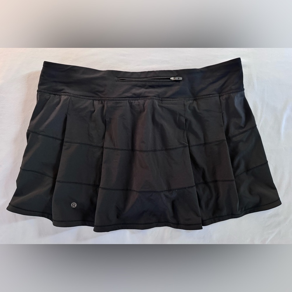 Lululemon Pace Rival Skirt, Black, Size 14, Mid Rise, 15” Length - Picture 4 of 14
